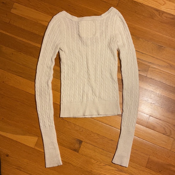 Abercrombie Vintage Cable Knit Ivory Sweater - Picture 7 of 7